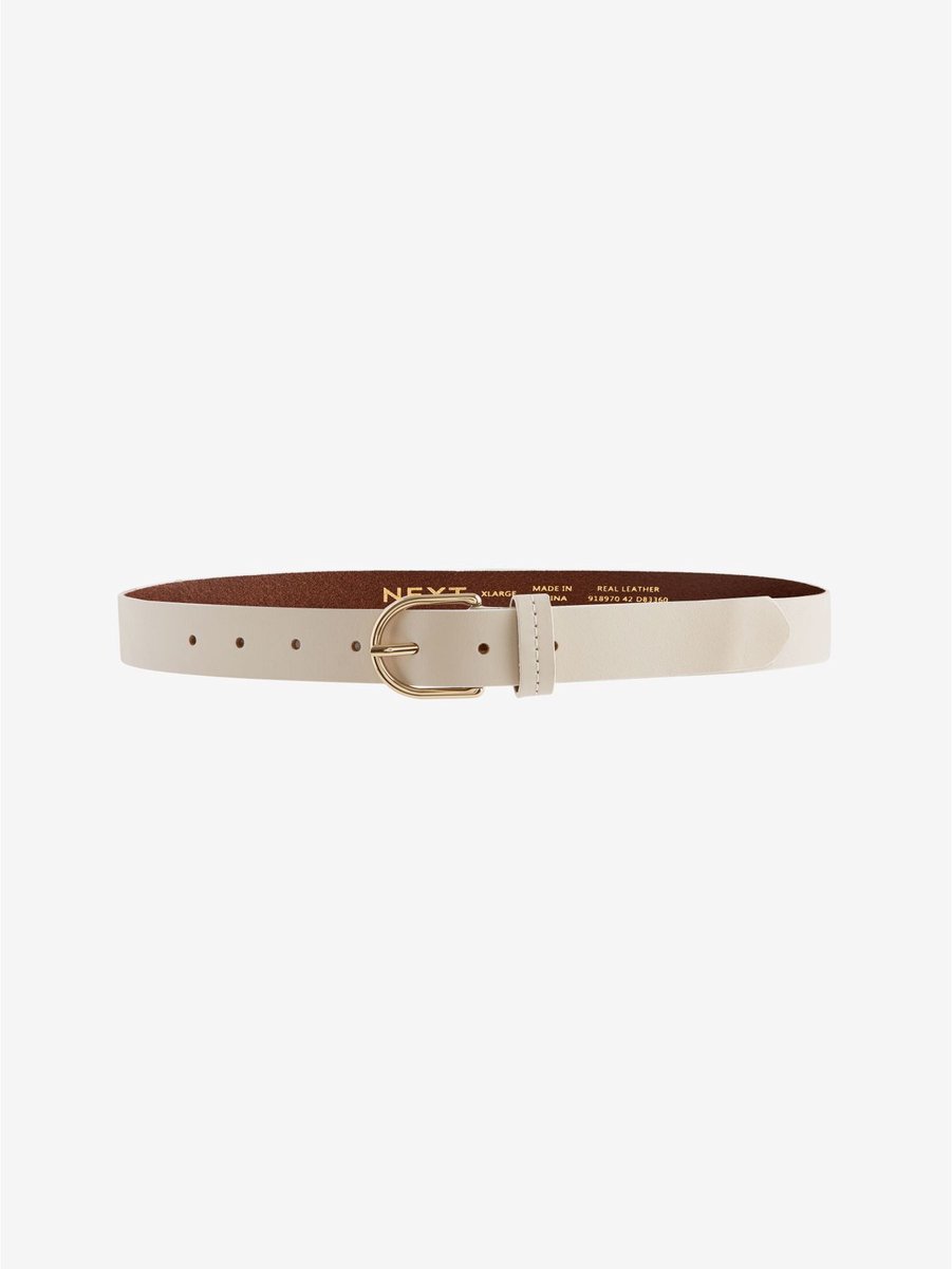 Next - Dames - Standaard leren riem - Crème