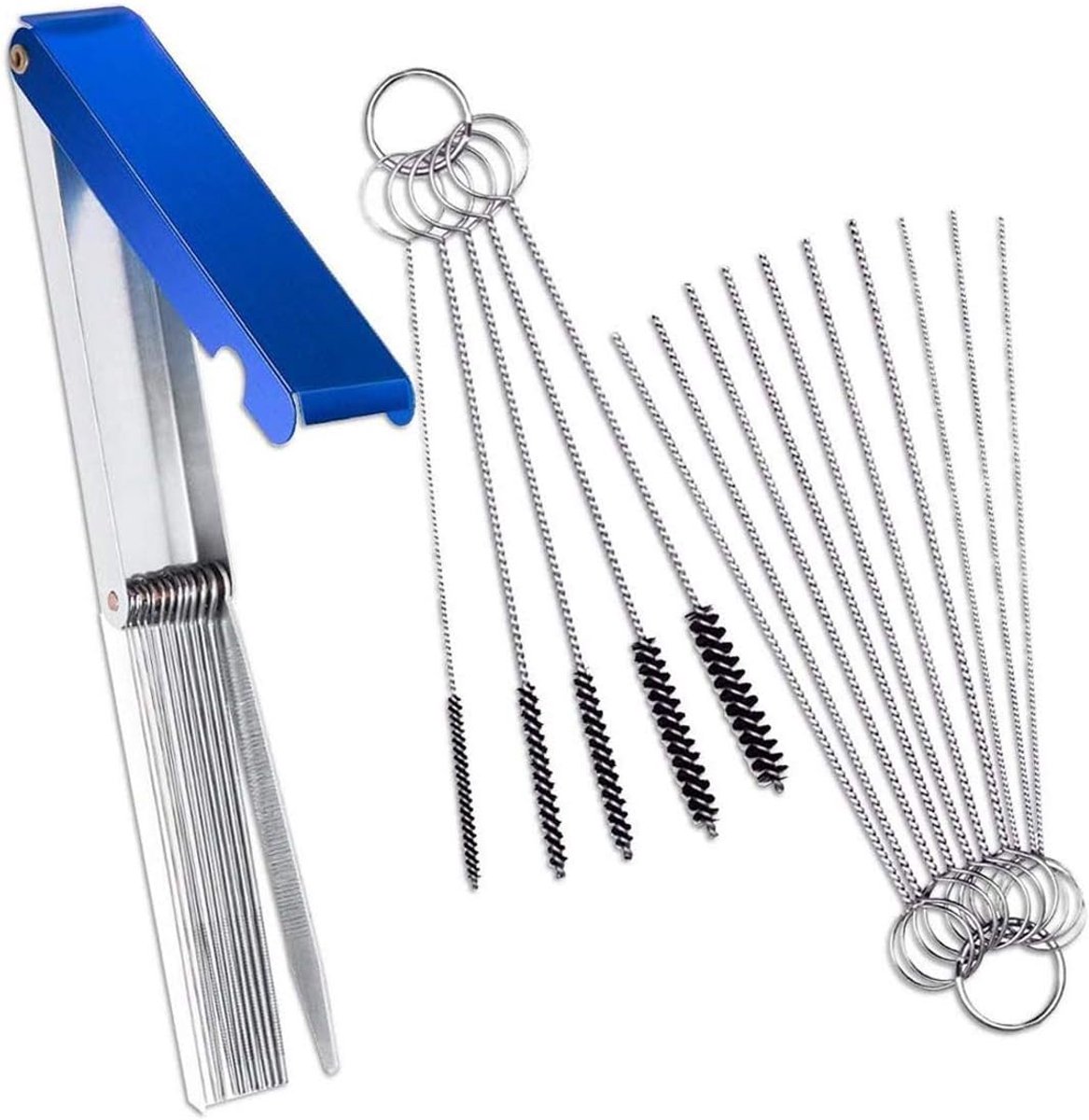 Carburateur Reinigingsset - Reinigingsgereedschap Motorfiets - Motoronderhoud - 13-delige set - 102 cm - Blauw
