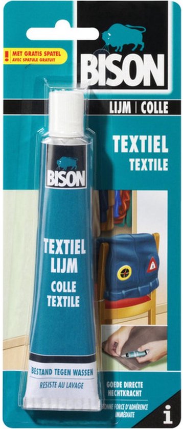 Bison Textiellijm tube 50 ml , elastisch, strijkproof, wasmachine proof, wasbaar tot 90°C, geschikt voor allerlei soorten textiel kleding en andere textiel