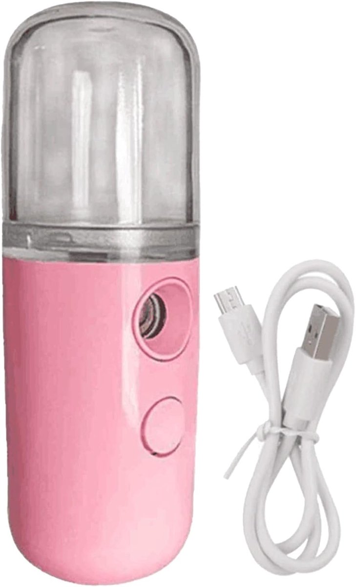 Gezichtsverdamper - Luchtbevochtiger Spa - Huidverzorging Thuis - Draagbaar Nano Stoomapparaat - Compact Formaat - Wit Blauw Roze