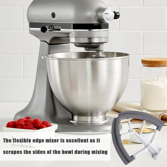 Keukenmixer Opzetstuk - Flexibele Randklopper - Bakken En Koken - Siliconen Komschraper - 16x155 cm — afbeelding 2
