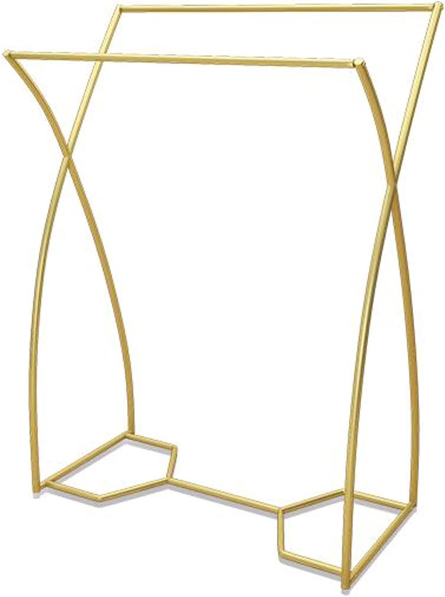 Robuuste kapstok - Garderobe rek - Kleding opbergen - Industriële stijl - 120 x 40 x 145 cm - Goudkleurig