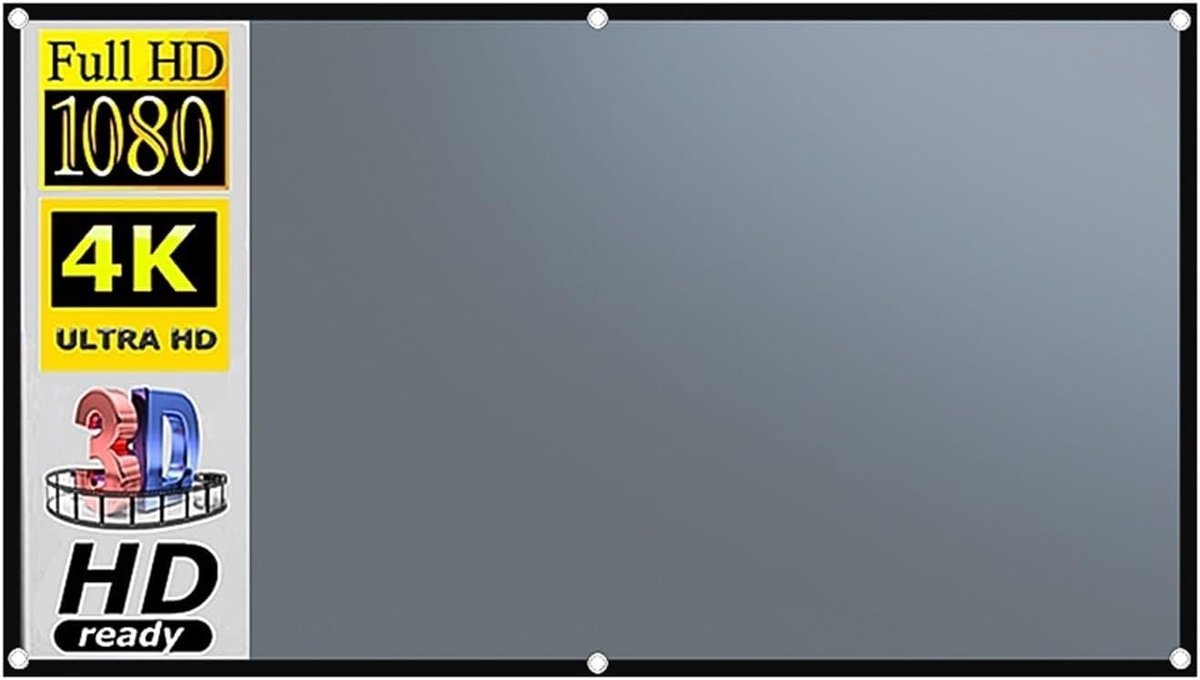 Projectorscherm - Beamerdoek HD - Thuisbioscoop Creëren - Omgevingslicht Afwijzend - 16:9 Schaal 110 Inch - Zwarte Rand