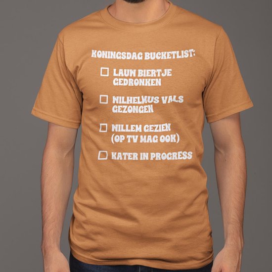 Oranje T-shirt Koningsdag bucketlist 4XL
