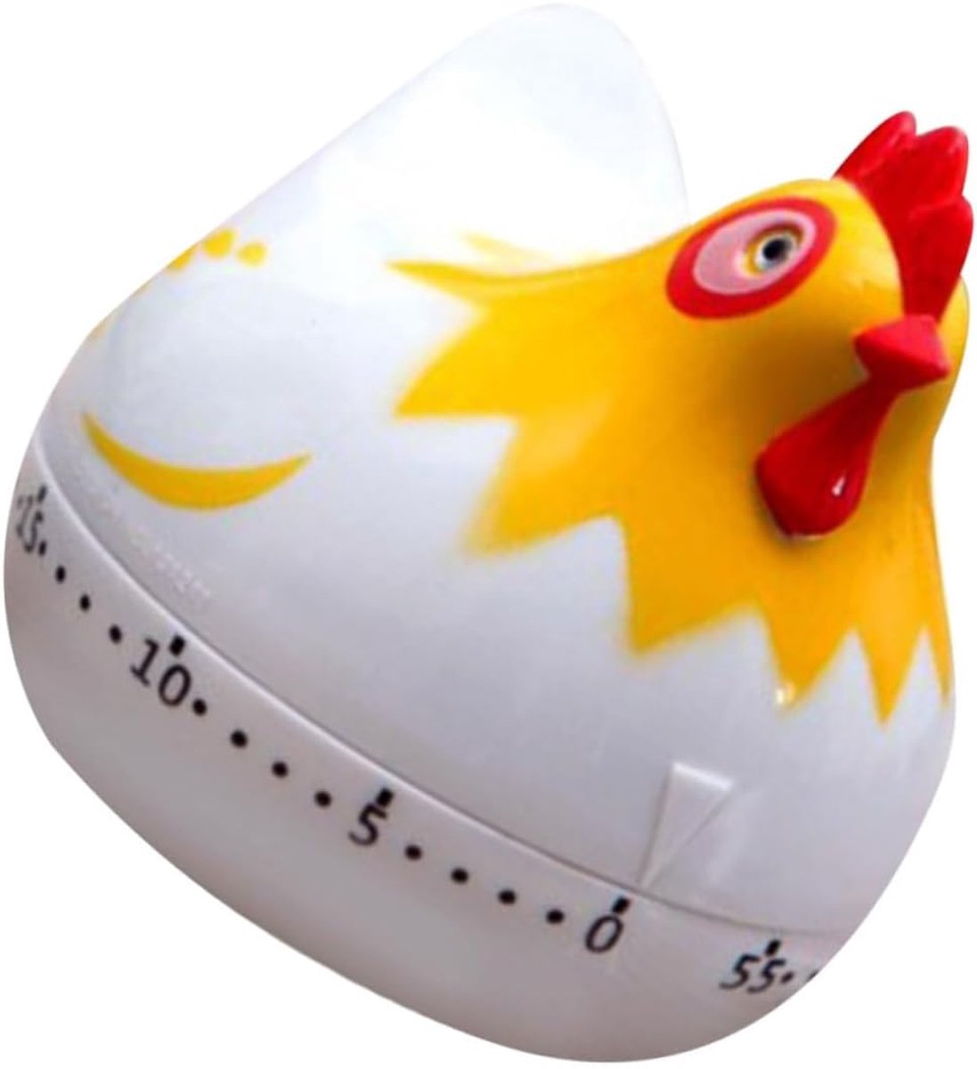 Keuken Timer - Kookwekker Cartoon - Bakken Koken - Schattig Kip Design - 6.5x6.5x6.5cm - Wit