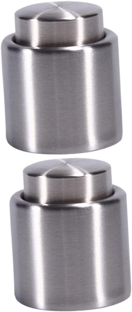 Rvs Wijnstopper - Flessenplug - Feestelijk Gebruik - Eenvoudig Te Gebruiken - 4.1X5CM - Zilver