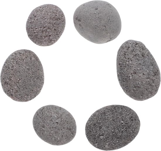 Vulkanische stenen - Haardstenen - Buiten sfeer - Natuurlijk gesteente - 7.5 x 5.5 x 4 cm - Grijs