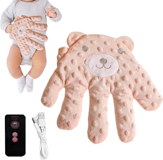 Slaapknuffel Hand - Troostend Speeltje - Baby Slaap - Zachte Tik Beweging - 25x22cm - Roze — afbeelding 5