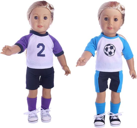 Pop Kleding - Poppenoutfits Poppenkostuum - Poppen aankleden - Casual sport stijl - 46cm poppen - Paars van POP — afbeelding 2