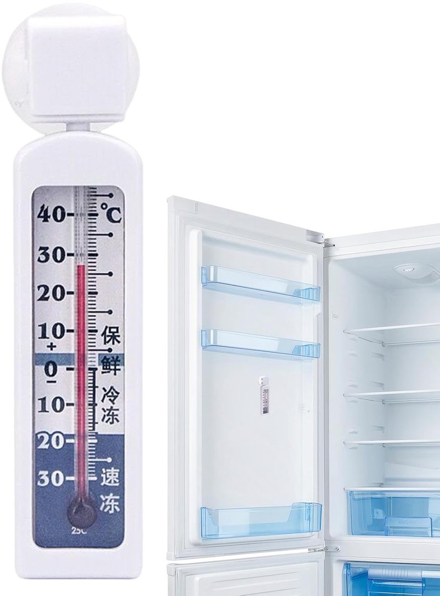 Koelkast Thermometer - Temperatuur Monitor - Optimale Temperatuur - Compact ABS Ontwerp - 17.1 x 7 x 1.9 cm