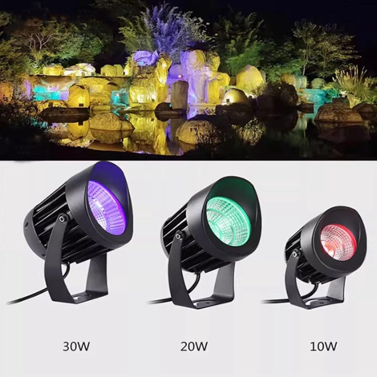 LED Schijnwerper - Buitenlamp Spot - Tuin Verlichting - Verstelbare Beugel - 10W - Wit