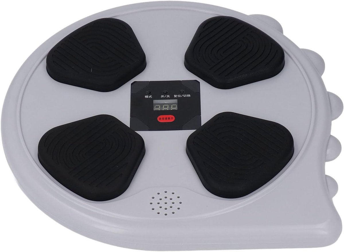 Boksmachine met Muziek - Reactietrainer - Fitness Training - Slimme Sensortechnologie - 32 x 32 x 5 cm - Lichtgrijs