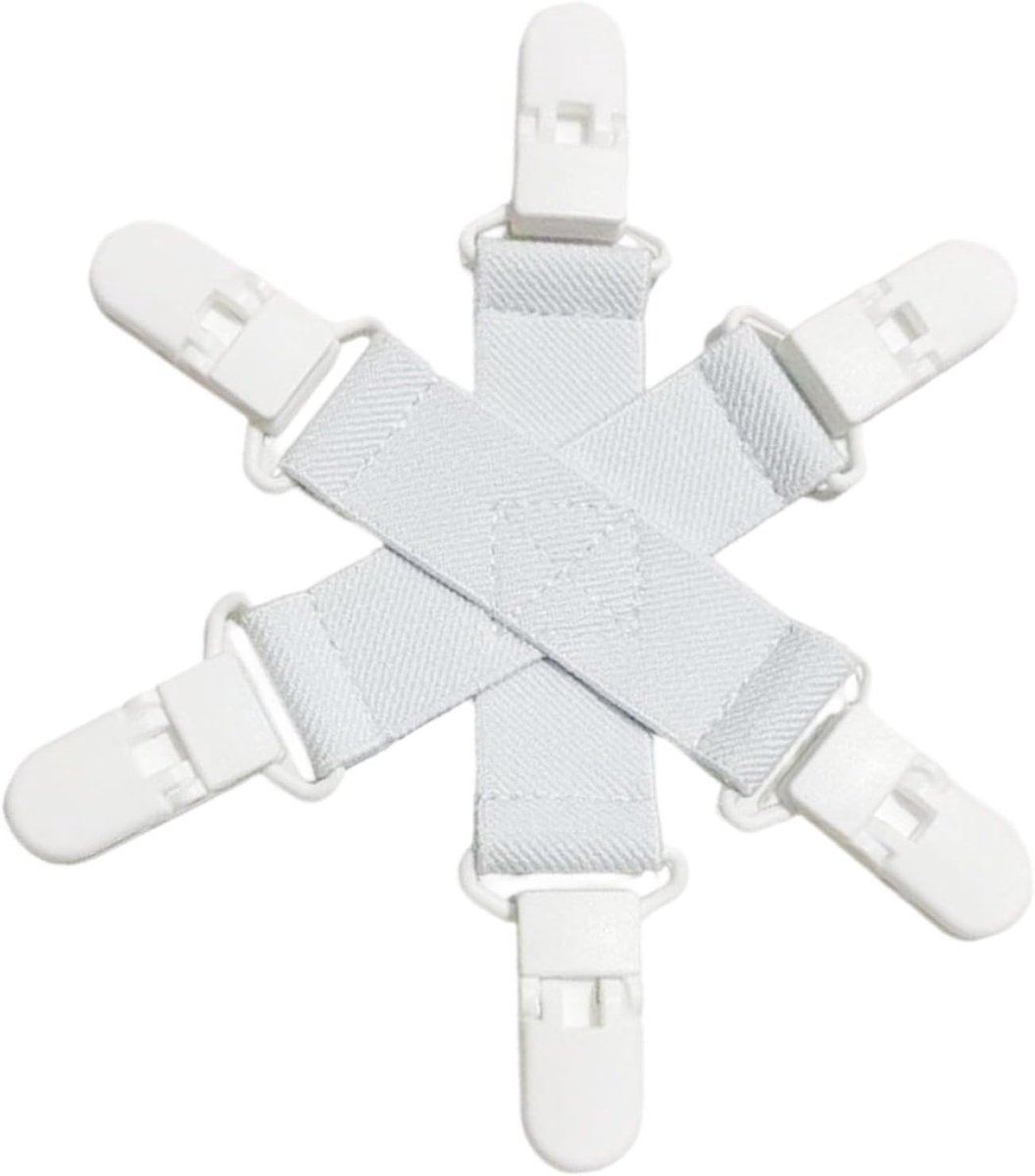 Lakensclips - Bedbevestigingen - Netjes Beddengoed - Compact Anti-Twist - 14x14x1cm - Wit Blauw