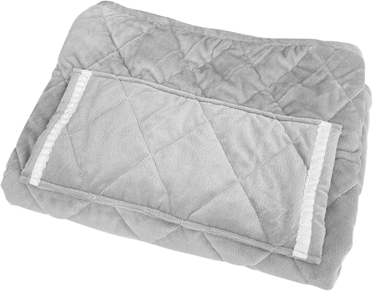 Verwarmde Deken - Elektrische Plaid - Gezellig Warm - Draadloos Oplaadbaar - 60 x 80 cm - Zilvergrijs