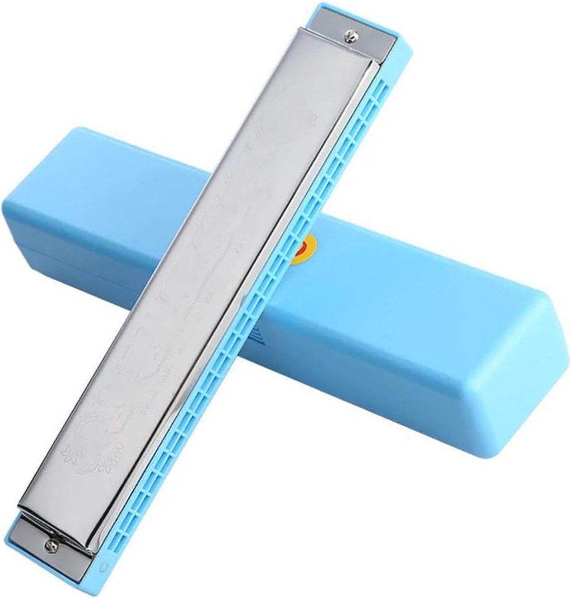 Mondharmonica - Diatonische Harmonica - Muziek Maken - 24 Boringen - 18cm Lengte - Blauw