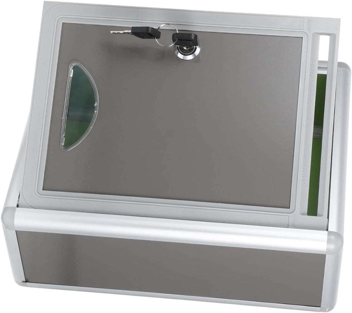 Brievenbus met Slot - Suggestiebox Klachtenbox - Veilig Berichten Ontvangen - Lichtgewicht Aluminium - 28.5x21.5x10.5cm - Grijs