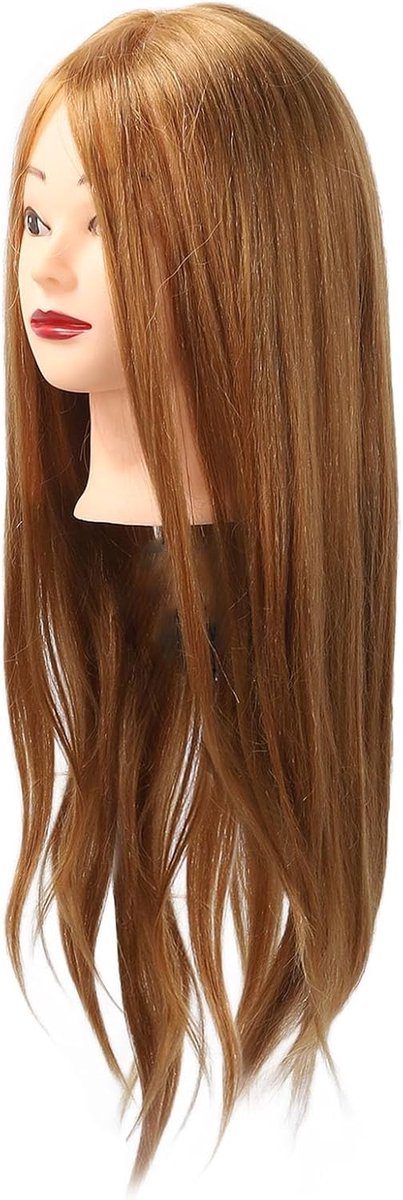 Kappershoofd Oefenen - Mannequin Hoofd - Haar Stylen - 85% Echt Haar - 719 gram