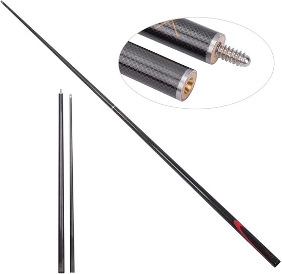 Biljartkeus - Poolkeu Stick - Snooker Spelen - Duurzaam Materiaal - 183 cm - Zwart — afbeelding 2