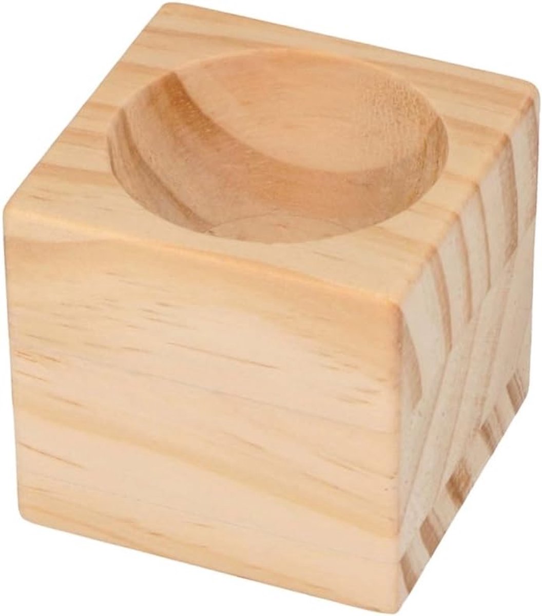 Houten eierdopjes - Vierkante dopjes - Paasontbijt - Natuurlijk hout - 5 cm