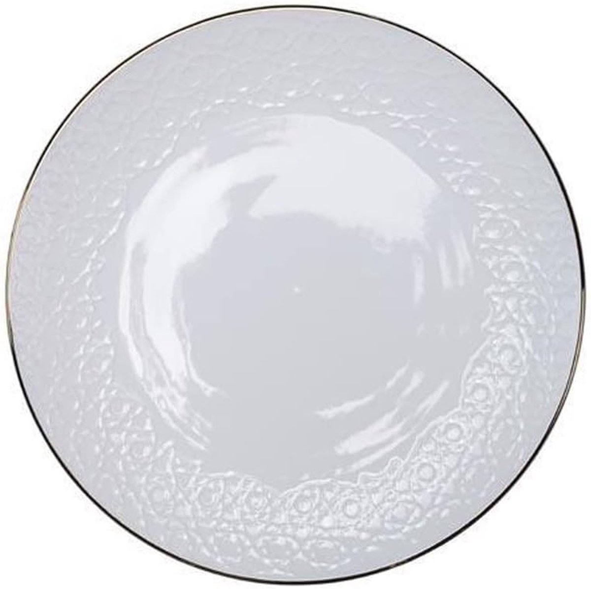 Dinerborden Set - Gouden Rand Borden - Eettafel Decoratie - Set van Vier - 30CM Diameter - Wit