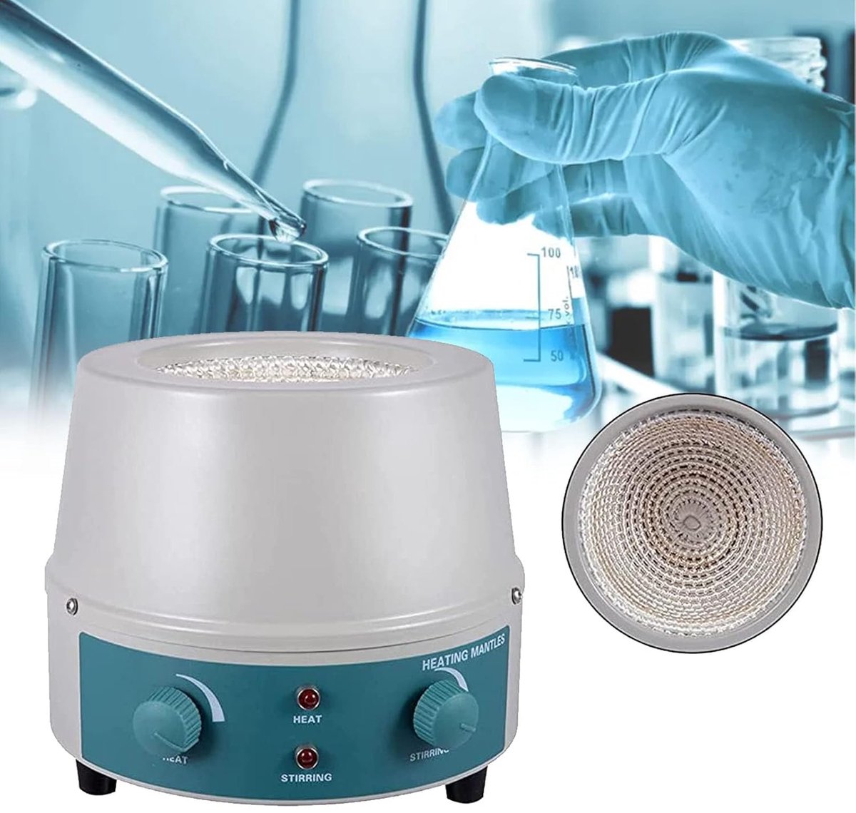 Magnetische Roerder - Verwarmingsmantel - Laboratorium Werk - Variabele Temperatuur - 250ml 500ml 1000ml