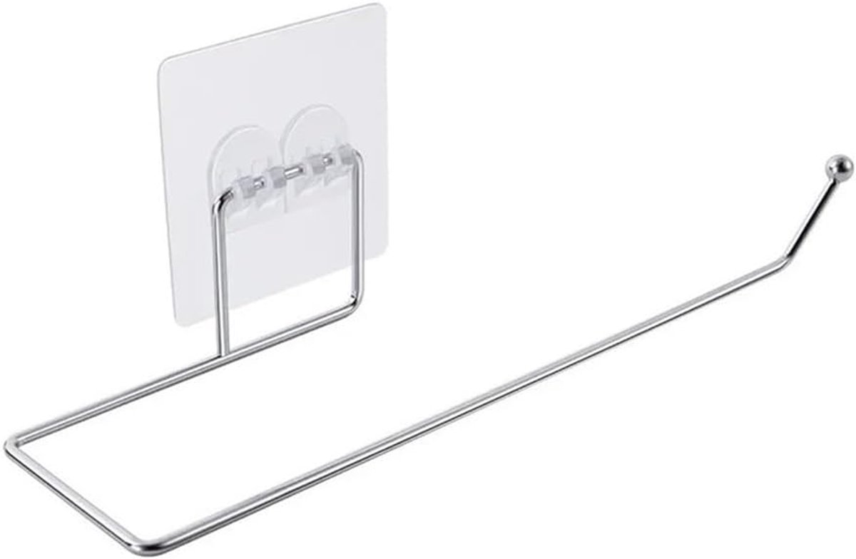 Keukenrolhouder - Rolrek Opberger - Keuken Organiseren - Roestvrij Staal - 27x7 cm - Zilver
