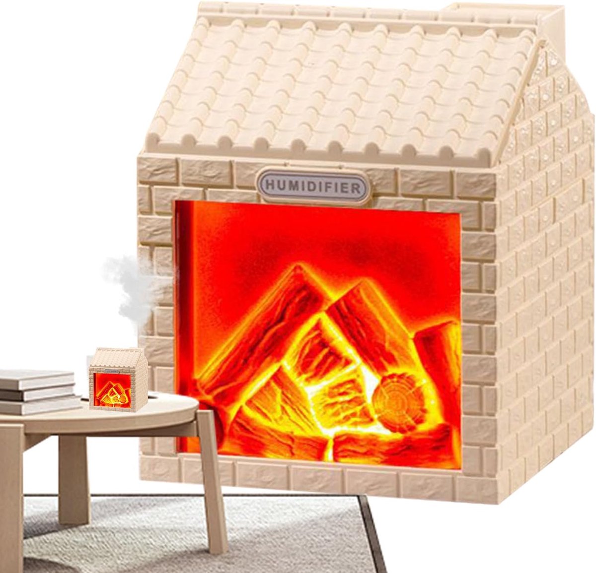 Kleine Luchtbevochtiger - Draagbare Verstuiver - Slaapkamer Comfort - Stille Werking Nachtlampje - 87 x 88 x 106 cm - Geel
