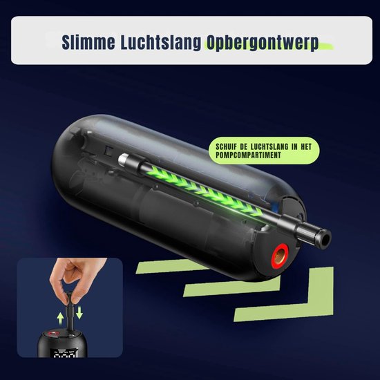 SVN® Fietspomp met Drukmeter - Fietspomp Klein - Fietspomp Handmatig - Zwart - 7cm x 7cm x 16cm — afbeelding 3