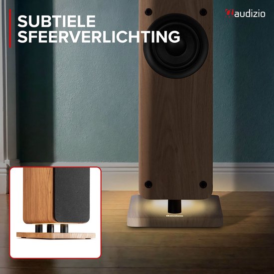 Actieve speakerset - Audizio ARCO HiFi speakers - Vloerstaande speakers met Bluetooth - 320W - Houtlook — afbeelding 4