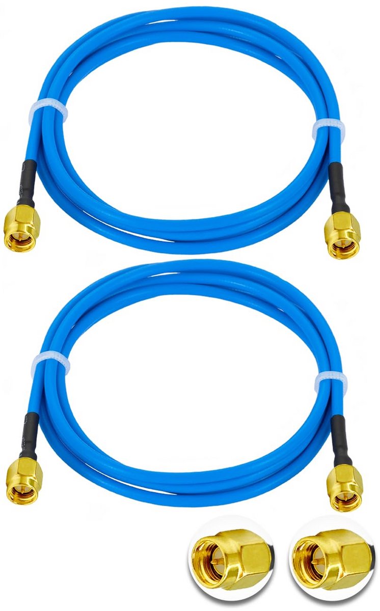 2x SMA Mannelijk naar Mannelijk RF Coaxiale Kabel 1 Meter RG405 50 Ohm Verlengsnoer