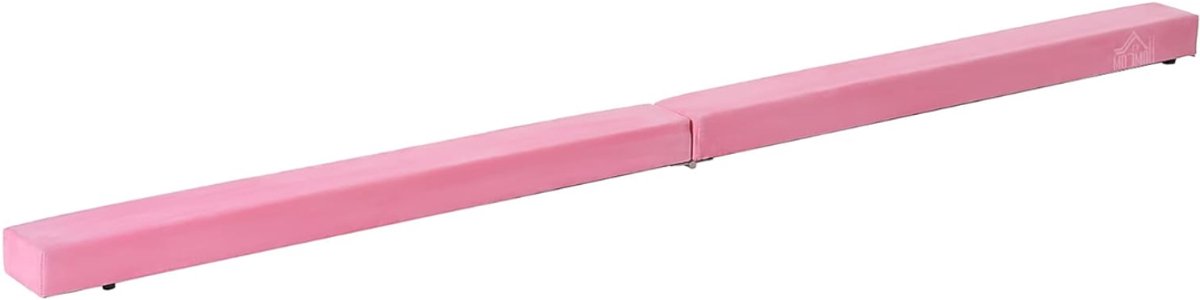 Zyrex® Turnbalk voor Thuis - Evenwichtsbalk Met Schuimstoflaag - Balanstrainer - Roze - 210cm x 10cm x 7cm
