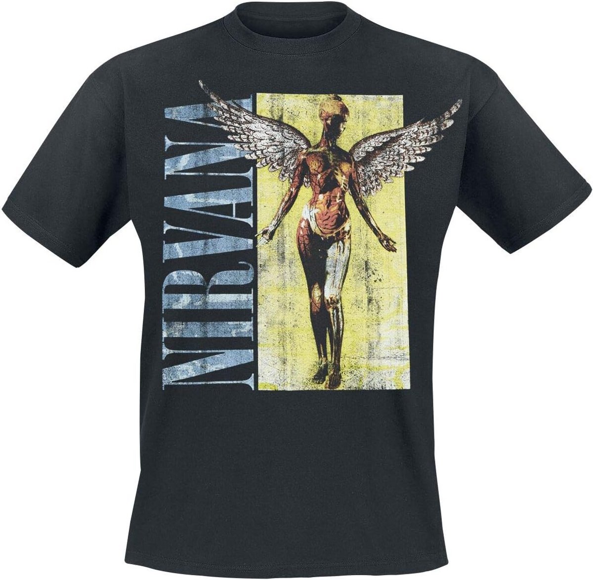Zwart T-shirt met In Utero Bandlogo voor Mannen