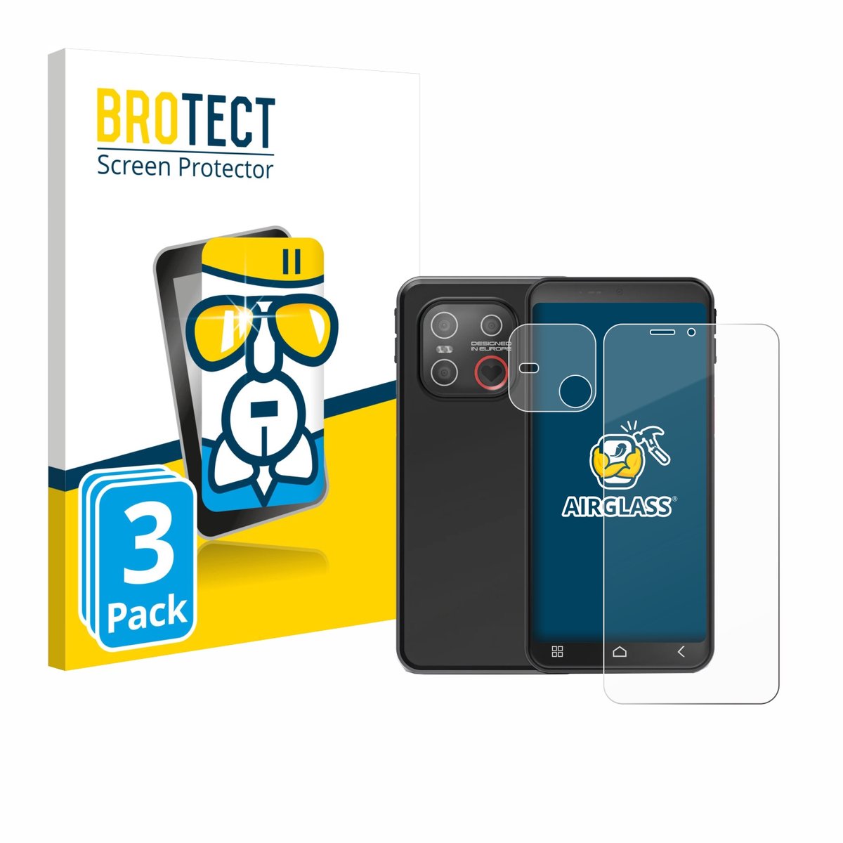 Screenprotector 3 Stuks voor Emporia Smart 7 Lite (Voor+Camera) Beschermglas transparant