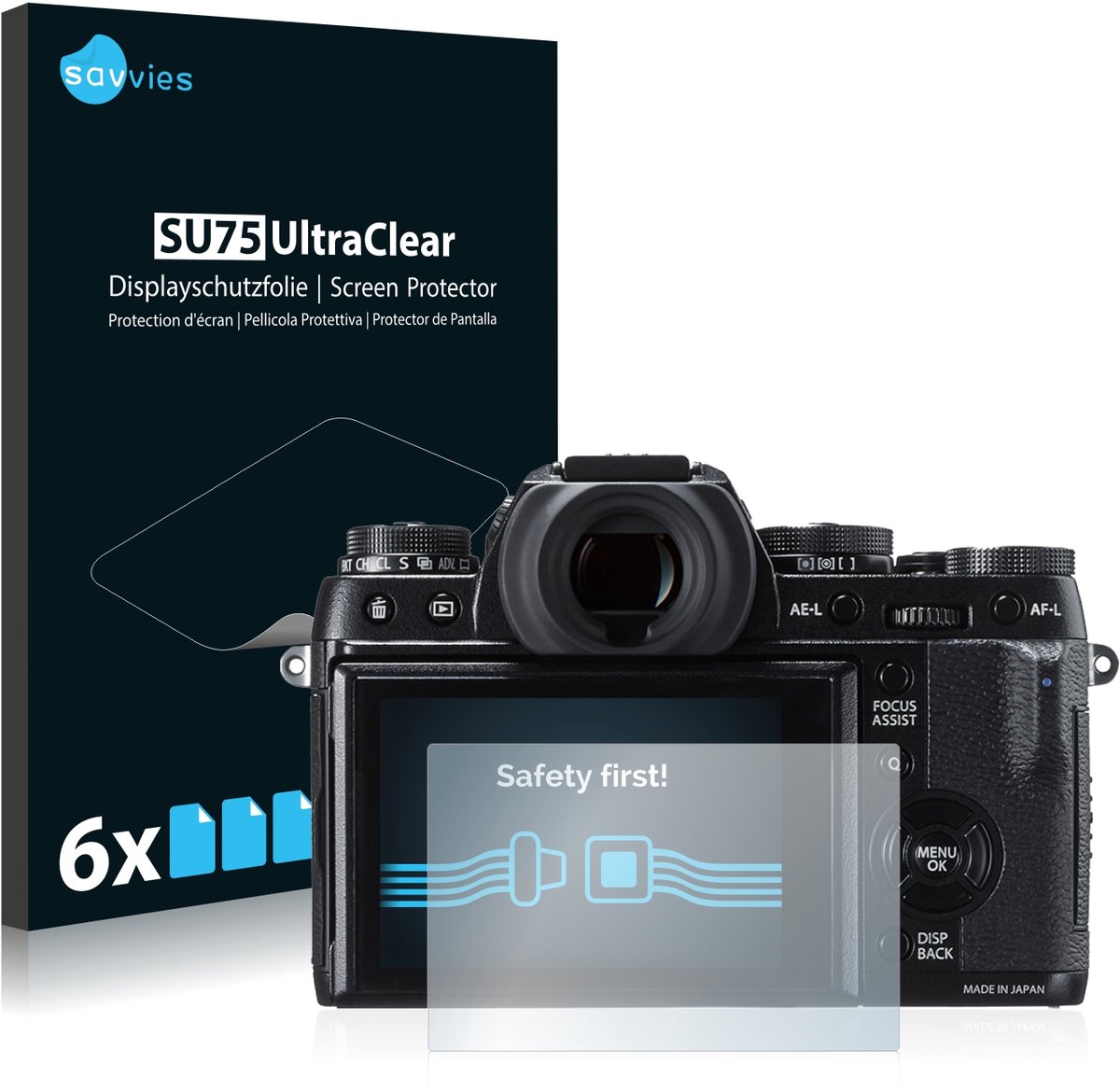 Savvies - Screenprotector voor Fujifilm X-T1 - Folie Beschermfolie transparant 6 Stuks