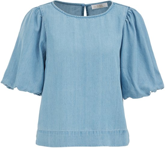 Chemisier en denim WE Fashion pour femme avec manches ballon