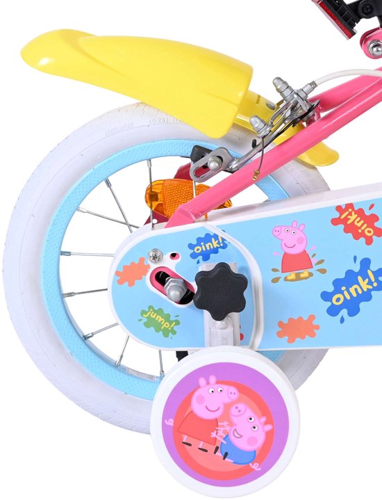 Peppa Pig Kinderfiets - Meisjes - 12 inch - Roze - Twee handremmen van Peppa Pig — afbeelding 2