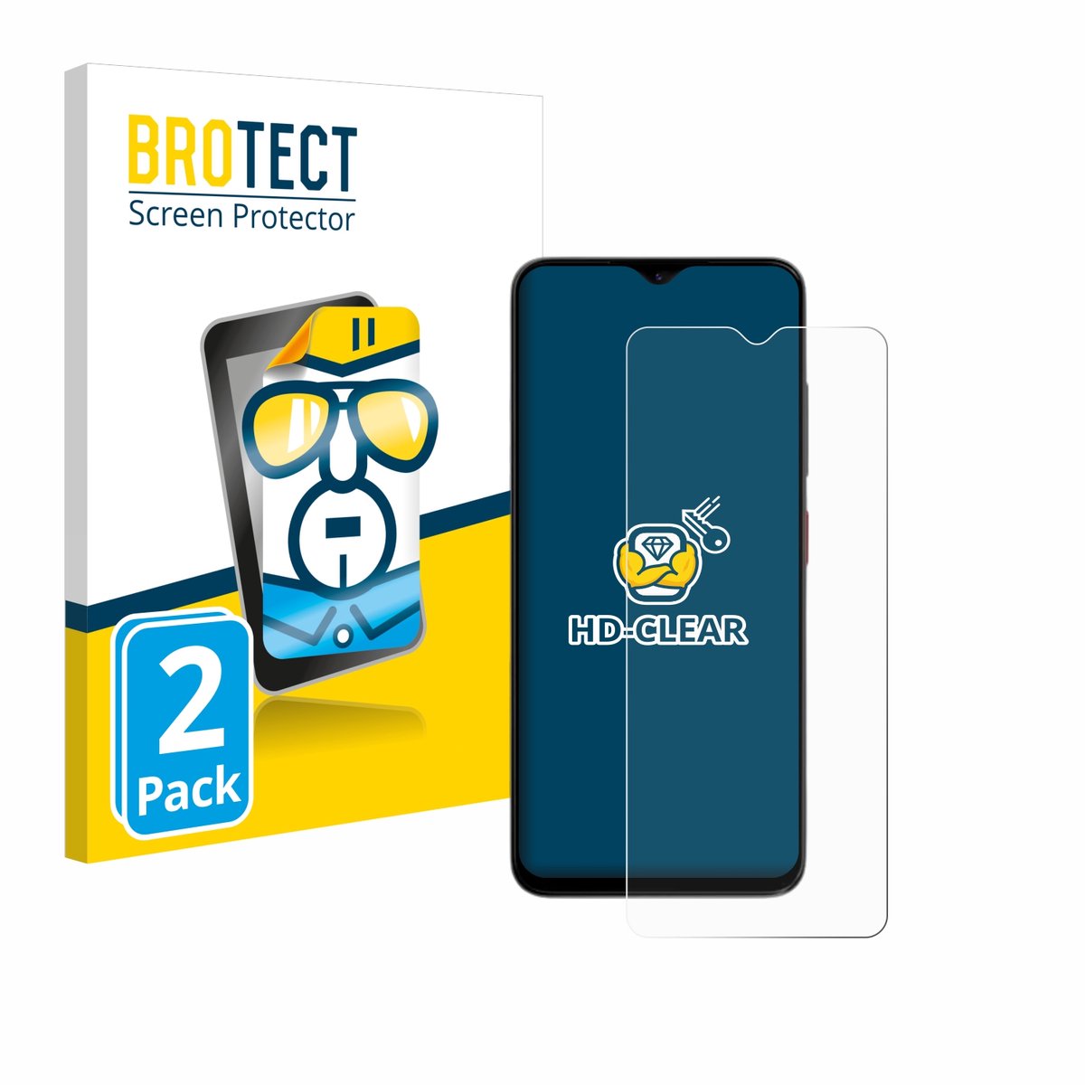 BROTECT - Screenprotector voor ZTE Blade A35e - Folie Beschermfolie transparant 2 Stuks