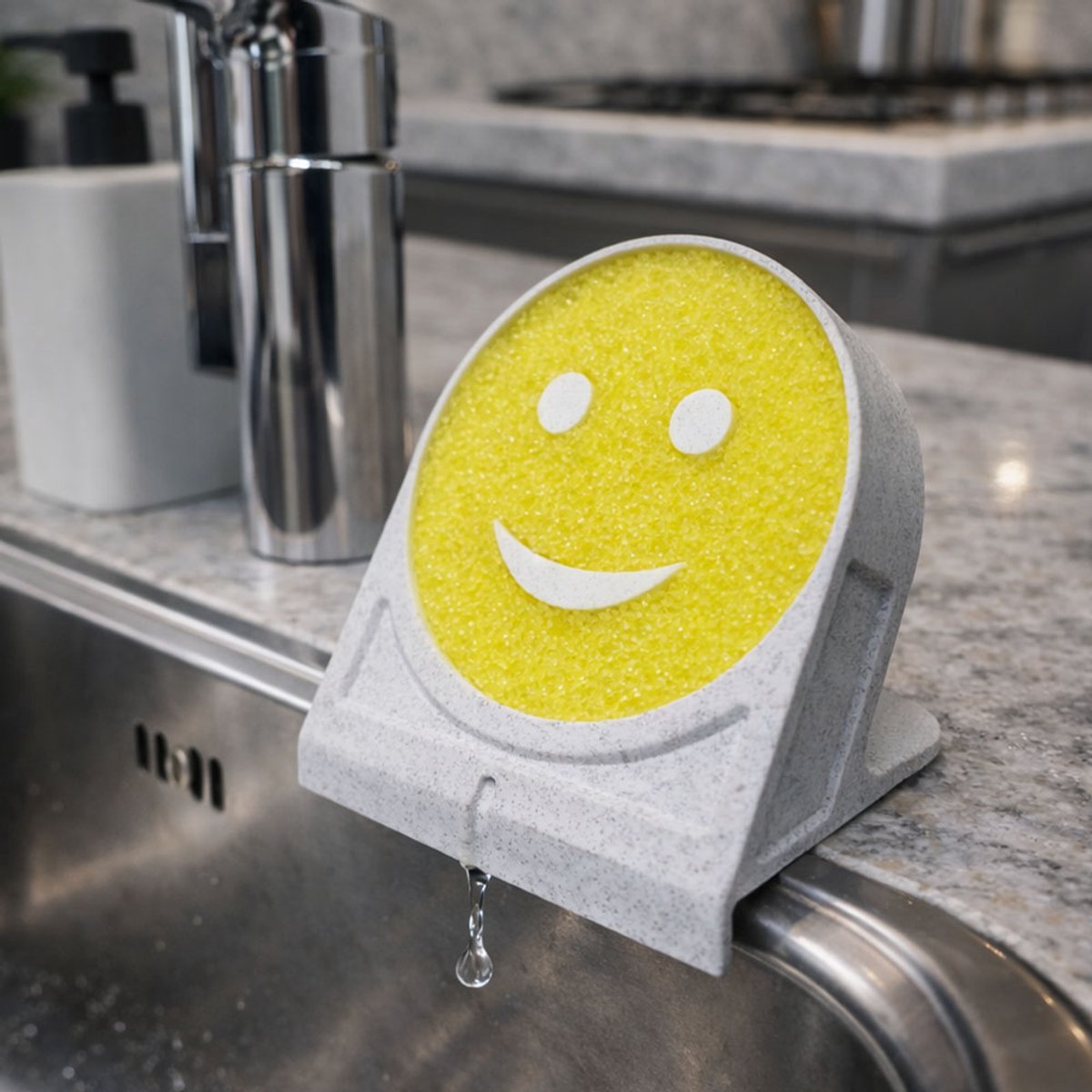 Scrub Daddy Schoonmaakspons houder met wateruitloop - Marmerlook