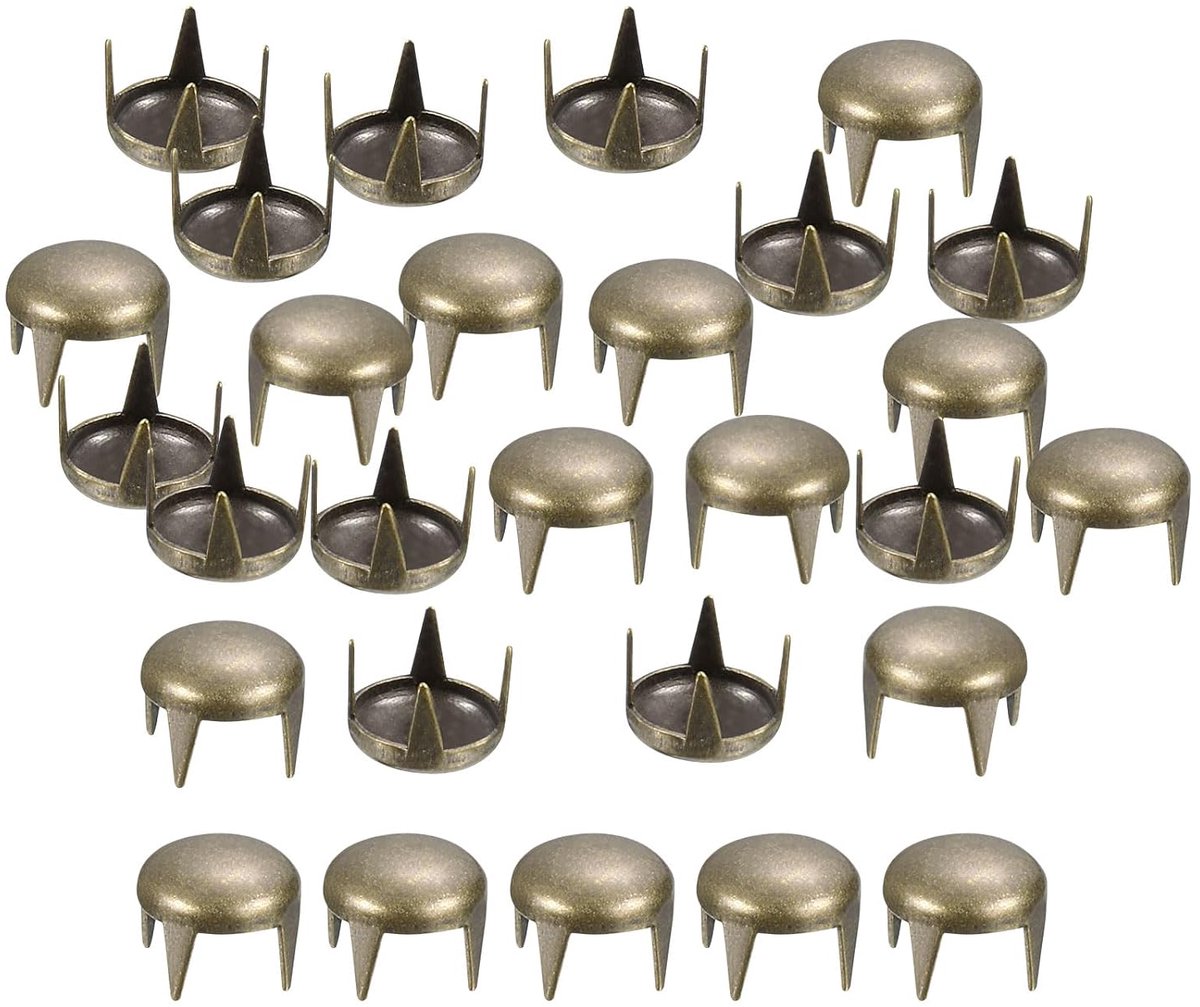 200 stuks 5 mm bruine ronde koepelklinknagels metalen klauwkralen nagelkop klinknagels punk rock DIY voor lederhandwerk kledingriem tas schoenband accessoires