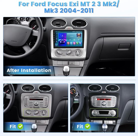 9 Inch Android 13 Autoradio Voor Ford Focus Mk2/Mk3 (2004-2011) – 2+64GB, Met Carplay, Android Auto, GPS, WiFi, DSP, Camera