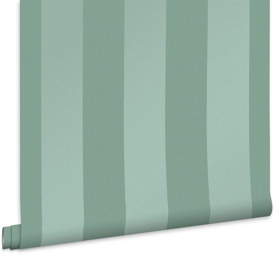 Foto: Laura ashley lille pearlescent stripe behang streep 10mx52cm groen