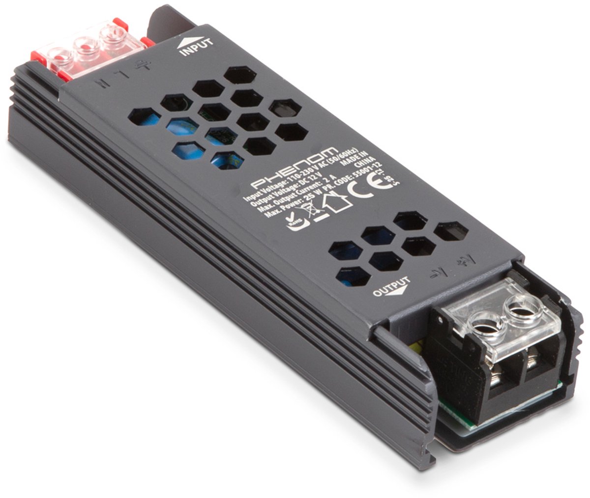 LED Voeding – Trafo – Voor o.a. LED Strip - Gestabiliseerde Transformator Netvoeding 12V DC 2A - 25W - Geschikt Voor LED-Verlichting en Industriële Toepassingen [55001-12]