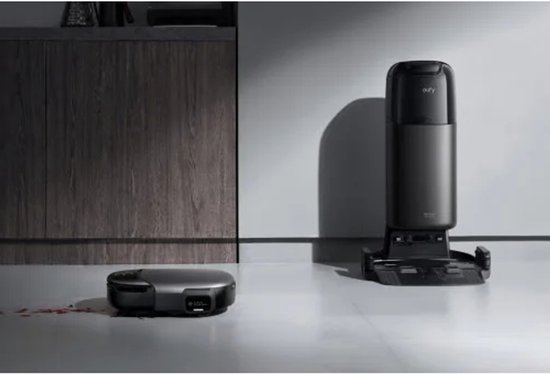 eufy Clean S1 Pro Robotstofzuiger All-in-One Station met dweilfunctie - Robot Vacuum - 8.000 Pa Zuigkracht, Slimme Obstakelvermijding, Multi-Level Mapping, Automatische dweilterugtrekking, Perfect voor dierenharen