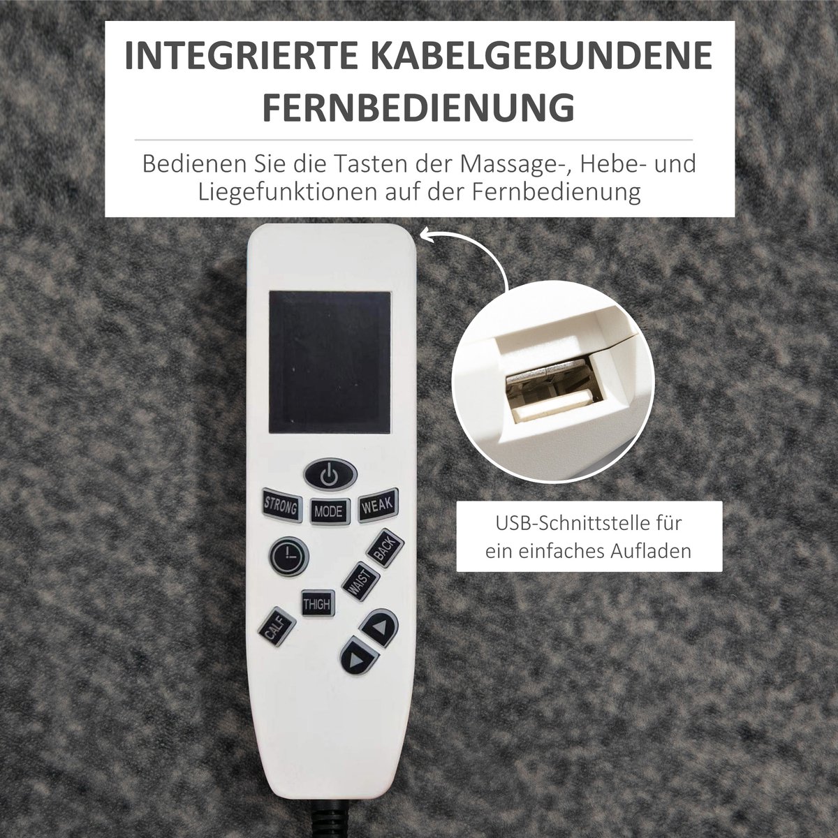 HOMCOM Massagesessel met Opsta-functie en Afstandsbediening - afbeelding 3