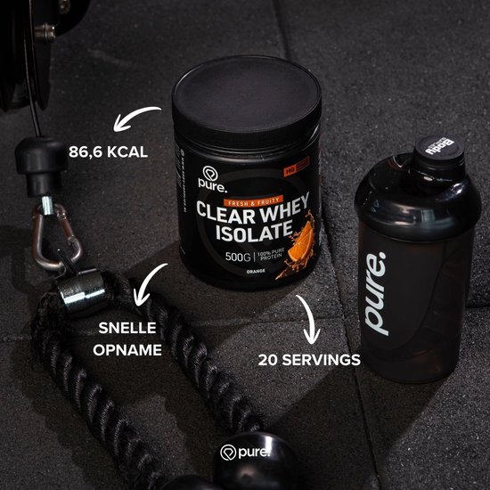 Pure. Clear Whey Isolate - Eiwit Limonade - Clear Whey Protein - Verfrissende Eiwit poeder - Ice Tea Peach - 20 servings - 500g van Merkloos — afbeelding 5