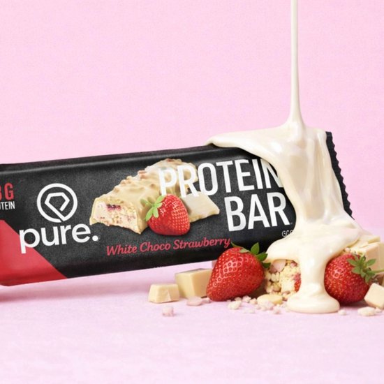Pure. Protein Bar Crunchy - White Choco & Strawberry- 12 eiwitrepen - 18g protein van Pure — afbeelding 3