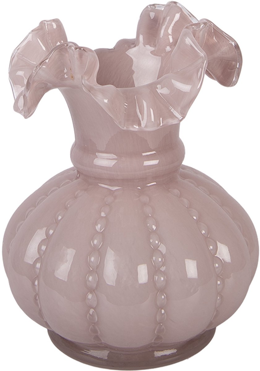 Clayre & Eef Vaas Ø 15x20 cm Roze Glas