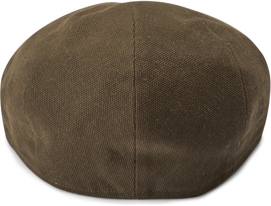 Bruine moda platte pet, achterkant.