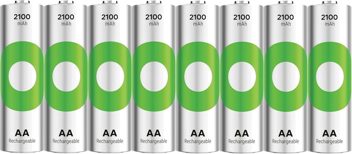 Oplaadbare AA batterijen 8 stuks 2100 mAh direct klaar voor gebruik