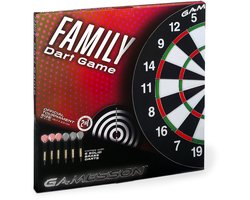 Bex Gamesson Family Dart Game – Dubbelzijdig Dartbord 45,7 cm – Inclusief Messing Dartpijlen – Klassiek Dartspel En Targetspel – Vanaf 8 Jaar